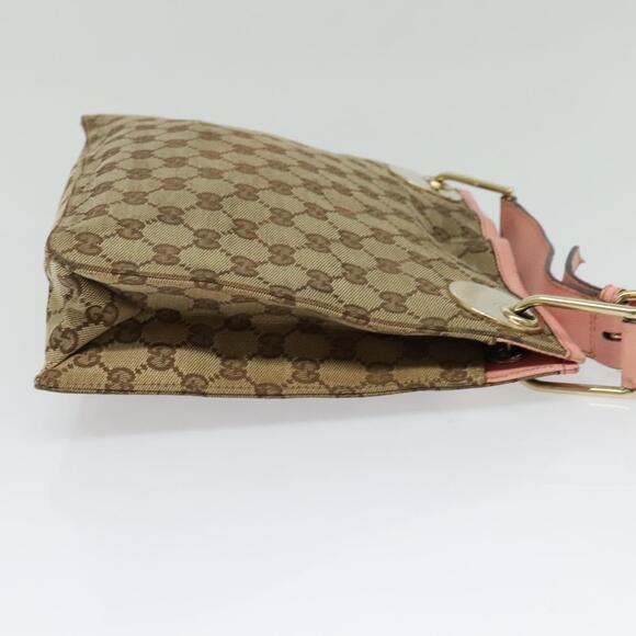 GUCCI GG Canvas Shoulder Bag Beige Gold - Picture 5 of 12